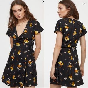 H&M Divided Floral Mini Wrap Dress